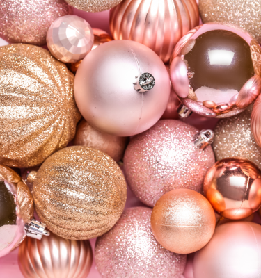 kerstballen vaas
