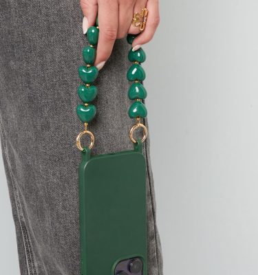 Telefoonkoord hartjes | groen