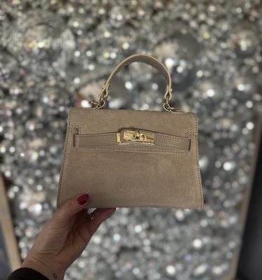 Mini handtas suede | beige